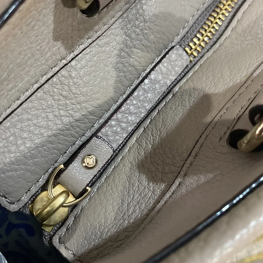 ♠️ Kate spade beautiful gray leather large top handle satchel shoulder bag ♠️